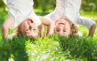 children standing on their head